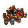 25 Count Pack of 12mm D6 Dice - Matching Collection of 6 Sided Dice with Pips (Cobalt and Copper Swirl) view 3