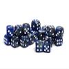 25 Count Pack of 12mm D6 Dice - Matching Collection of 6 Sided Dice with Pips (Blue and Silver Granite) view 2