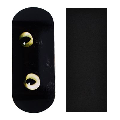 Teak Tuning Premium Fingerboard Graphic Deck, Midnight Stare - 34mm x 97mm - Heat Transfer Graphics, Pro Shape & Size - Pre-Drilled Holes - Includes Prolific Foam Tape