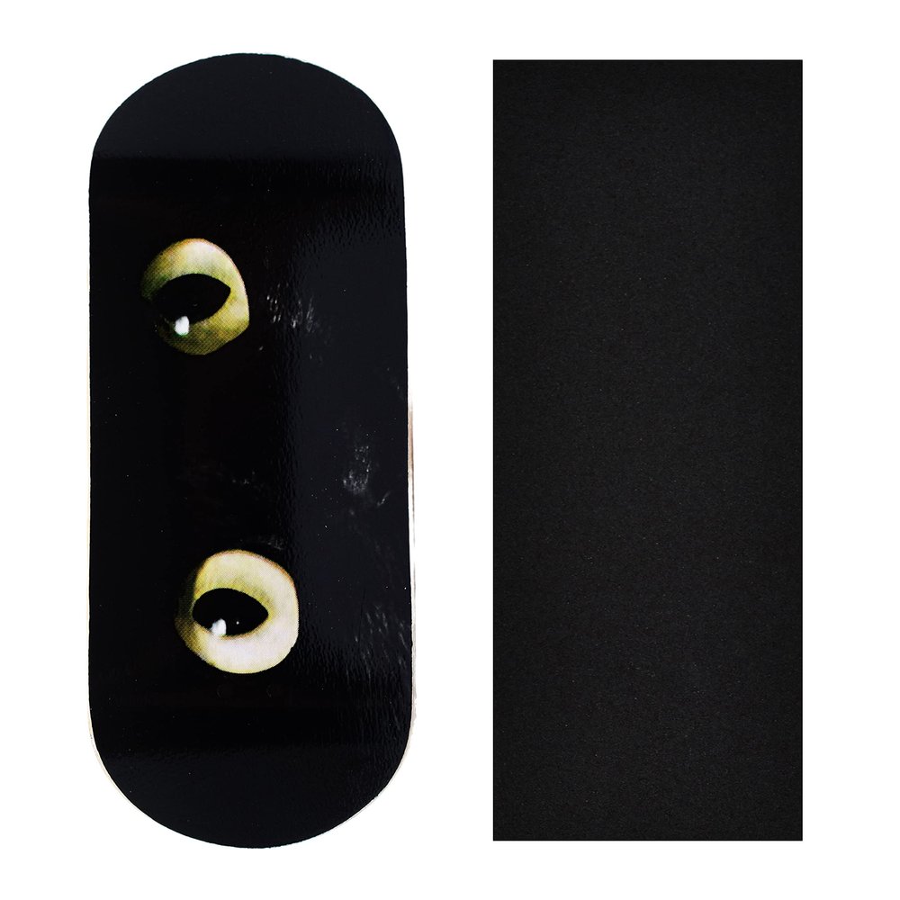 Teak Tuning Premium Fingerboard Graphic Deck, Midnight Stare - 34mm x 97mm - Heat Transfer Graphics, Pro Shape & Size - Pre-Drilled Holes - Includes Prolific Foam Tape