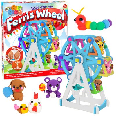 Creative Kids Air Dry Clay Ferris Wheel Kit - Easy Modeling 7+ Clay Characters- Includes 8 Clay Colors, Art Supplies and Sculpting Tool- Arts & Crafts Birthday Gift for Boys and Girls 6+ Years Old