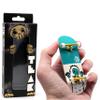 Teak Tuning 32mm Pro Fingerboard Heat Transfer Graphic Complete - Fully Assembled with Pro Level Parts - Pro Shaped Wood Deck (34x97mm), UltraSpin Wheels, Prodigy Trucks - Teal Yeti view 1