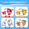 Super Wings 2" Transform-a-Bots 4-Pack, Supercharged Jett, Donnie, Astra, Sunny, Airplane Toys Vehicle Mini Figures, Fun Toys for Kids, Transformable Toy for 3 4 5 Year Old Boys and Girls view 2