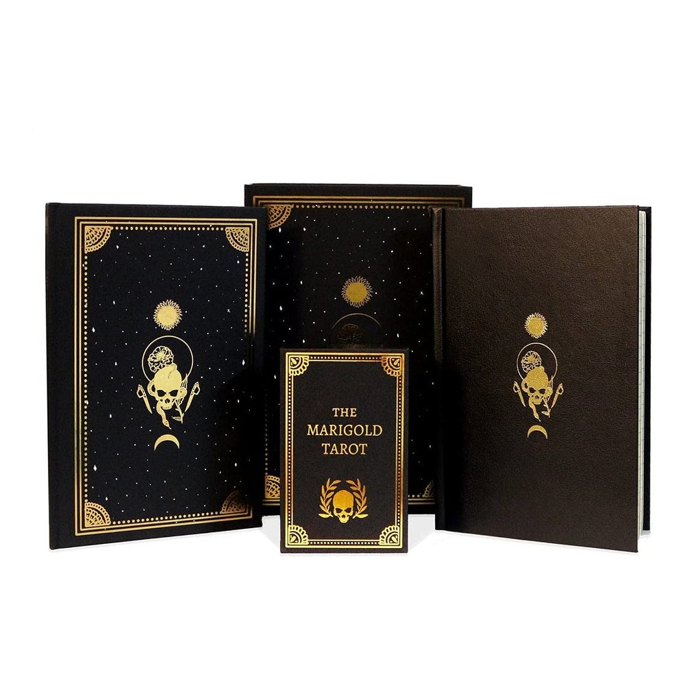 The Marigold Tarot Box Set - 78 Gold Gilded Edition Decks, Guidebook and Foil-Stamped Journal - Great Gift for Witch and Tarot Lover