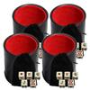 Cyber-Deals Black PU Leather Red Felt Lined Dice Cup with Spanish Poker Dice in Storage Pouch Set (4 Sets) view 1