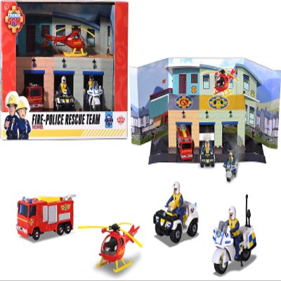 Dickie Toys 203093008 Sam Fire Rescue Team Set, Multi-Colour
