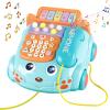 Baby Toy Phone Cartoon Baby Piano Music Light Toy Children Pretend PhoneToy Gift Game Boy Girl Early Education Gift Blue (18 M+) view 1