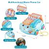 Baby Toy Phone Cartoon Baby Piano Music Light Toy Children Pretend PhoneToy Gift Game Boy Girl Early Education Gift Blue (18 M+) view 2