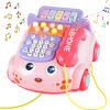 Baby Phone Toy,Baby Toy Phone Cartoon Baby Piano Music Light Toy Children Pretend Phone, Kids Cell Phone Girl with Light Parent-Child Interactive Toy Gift Game Boy Girl Early Education Gift Pink 18M+ view 1