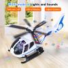 ele ELEOPTION Airplane Toy with Infrared Remote Control Plane Toys Helicopter with Lights and Music for 3 4 5 6 7 8 Year Old Boys Girls Gift White view 2