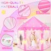 EVOIONOS Princess Tent for Girls, Castle Tent for Girls, Princess Castle Play Tent with Large Star Lights, Kids Tent Indoor Playhouse, Pink Girls Tent, 55 x 53 inches view 2