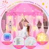 EVOIONOS Princess Tent for Girls, Castle Tent for Girls, Princess Castle Play Tent with Large Star Lights, Kids Tent Indoor Playhouse, Pink Girls Tent, 55 x 53 inches view 3