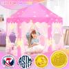 EVOIONOS Princess Tent for Girls, Castle Tent for Girls, Princess Castle Play Tent with Large Star Lights, Kids Tent Indoor Playhouse, Pink Girls Tent, 55 x 53 inches view 4