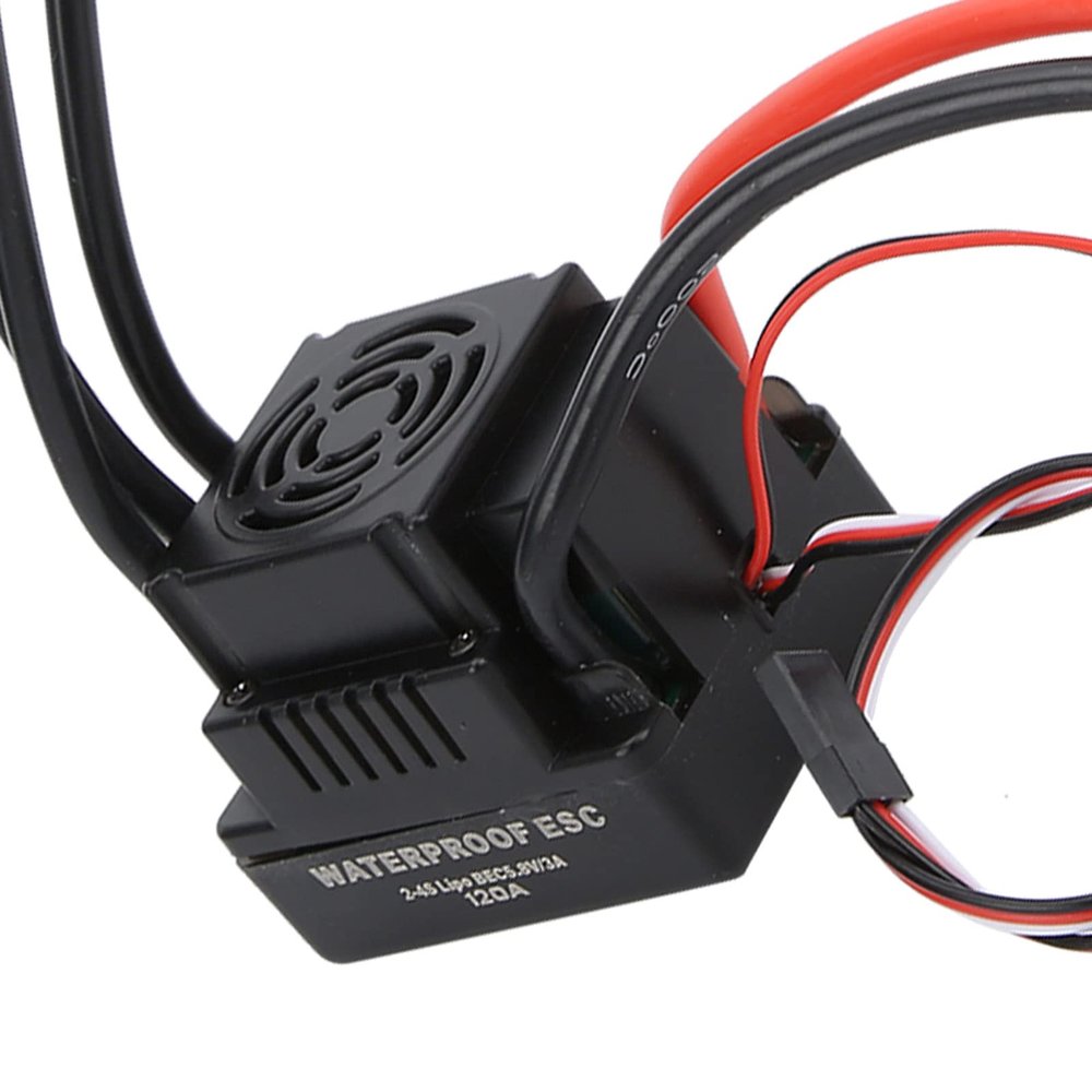 120A RC ESC Brushless with 4mm Banana / T Connector and Fan, Electronic Speed Controller ESC for 2-4S LiPo, 1/8 1/10 RC car