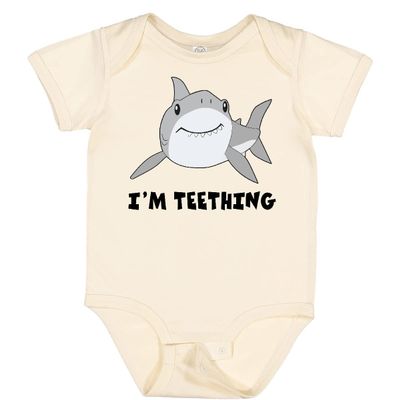inktastic I'm Teething Cute Shark Baby Bodysuit 24 Months Natural 29044
