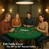 Feltectors Felt Card Game Table Cover for Playing Cards Poker, Mahjong, Domino, Bridge and Board Game, Elastic Fitted Tablecloth for 58 to 64 Inch Round Tables- Green view 2