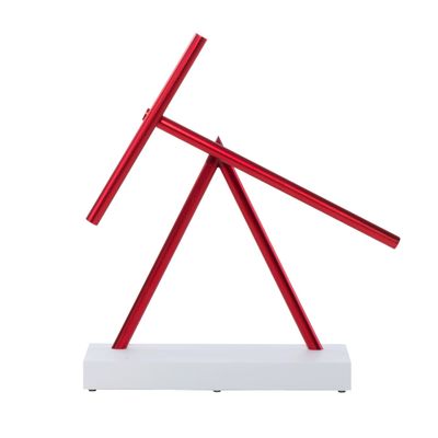 The Swinging Sticks Kinetic Energy Sculpture - Desktop Toy Version (White/Red)