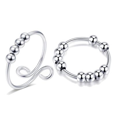 Long tiantian Fidget Rings for Women Silver Fidget Ring Anxiety Rings Fidget Spinner Rings for Anxiety To My Daughter Fidget Ring Gifts from Mom Stress Relief Rings Christmas Stocking Stuffers