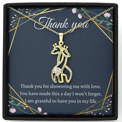 Personalized Gift - Giraffe Necklace, Baby Shower Hostess Gift, Baby Boy Shower Hostess Thank You Gift, Baby Girl Shower Host Gifts