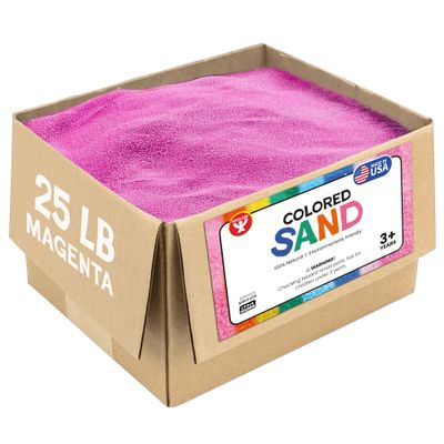 Hygloss Colored Sand for Crafts  25 lb , Magenta  Vibrant Colorful Fine Sensory Play Sand Art Kits for Kids  Classroom Activities for Children 3 4 5 6 7 8 9 10 11 12  Safe for Ages 3+