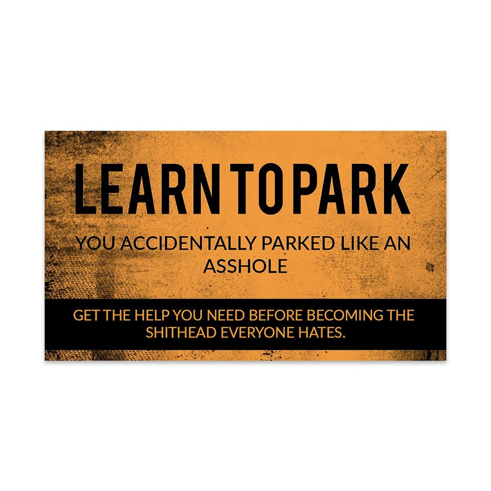 Andaz Press Funny Bad Parking Cards, Learn To Park Prank Driving Fake Ticket Violation Gag Note Cards, Fun for Revenge Road Justice, For Men, Women, Him, Her, 100-Pack, 2 x 3.5-Inch