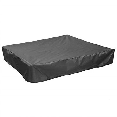 Sandbox Cover Square with Drawstring, Oxford Cloth Sandbox Canopy Waterproof Sandpit Pool Cover Anti UV Sandbox Protection Cover for Sandpit Toys Swimming Pool and Furniture (Black, 47 x 47inch)