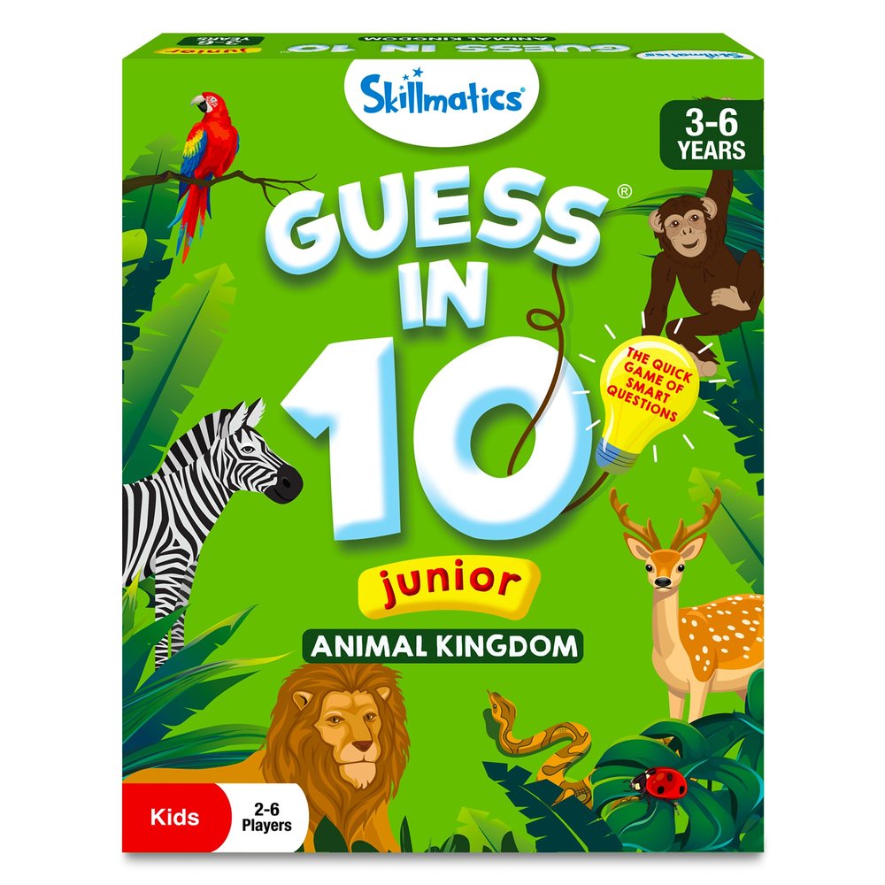 Skillmatics Guess in 10 - Animal Kingdom, Card Game for Preschool Kids, Girls & Boys, Fun Travel Game & Gifts for Ages 3, 4, 5, 6