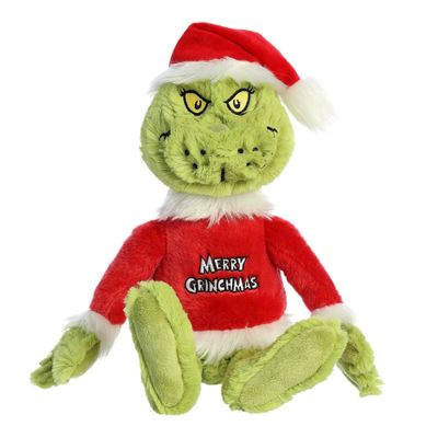 Aurora Whimsical Dr. Seuss Merry Grinchmas Grinch Stuffed Animal - Officially Licensed Plush for Imaginative Play - Perfect for Kids and Adults - Green 16 Inches