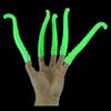 10 Silicone Finger Tentacle Puppets Green Glow-in-The-Dark view 4