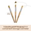 Honeysticks Jumbo Paint Brush Set - 3 Pack. Jumbo Paint Brushes for Kids with a Large Wood Handle for Easy Grip. Perfect for Toddler and Preschool Painting. Handy Storage Container. Vegan. view 2
