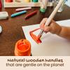 Honeysticks Jumbo Paint Brush Set - 3 Pack. Jumbo Paint Brushes for Kids with a Large Wood Handle for Easy Grip. Perfect for Toddler and Preschool Painting. Handy Storage Container. Vegan. view 3