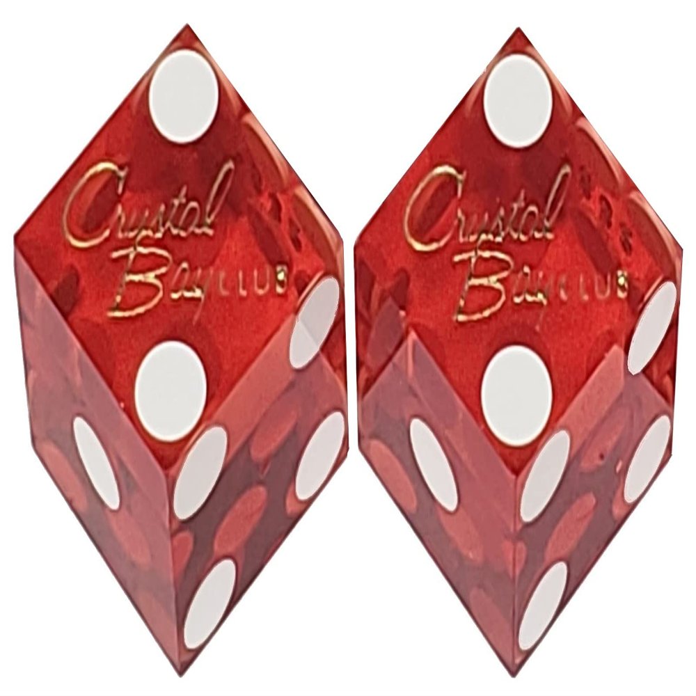 Authentic Nevada Craps Dice - Wide Selection Genuine Casino Table-Played Dice Pairs from Lake Tahoe, Reno & Other Nevada Destinations (Matching, Lake Tahoe Crystal Bay Club - Red Polished)
