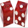 Authentic Nevada Craps Dice - Wide Selection Genuine Casino Table-Played Dice Pairs from Lake Tahoe, Reno & Other Nevada Destinations (Matching, Reno Grand Sierra Resort - Red Polished) view 1