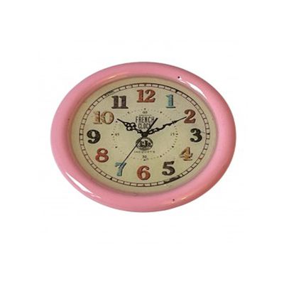 Melody Jane Dolls Houses Dollhouse Large Pink French Wall Clock Round Miniature Living Room Accessory