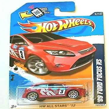 DieCast Hot Wheels '09 Ford Focus RS, 129/247 HW All Stars '12 [Red] 9/10