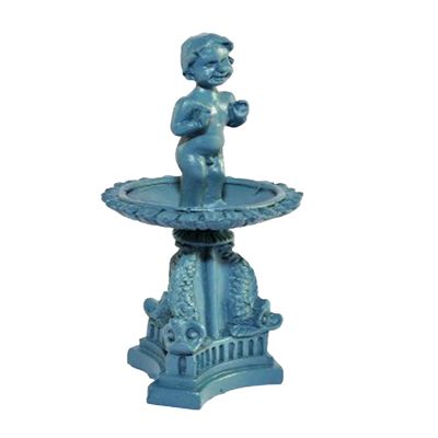 Melody Jane Dolls Houses Dollhouse Blue Cherub Fountain Miniature Decorative Garden Accessory 1:12
