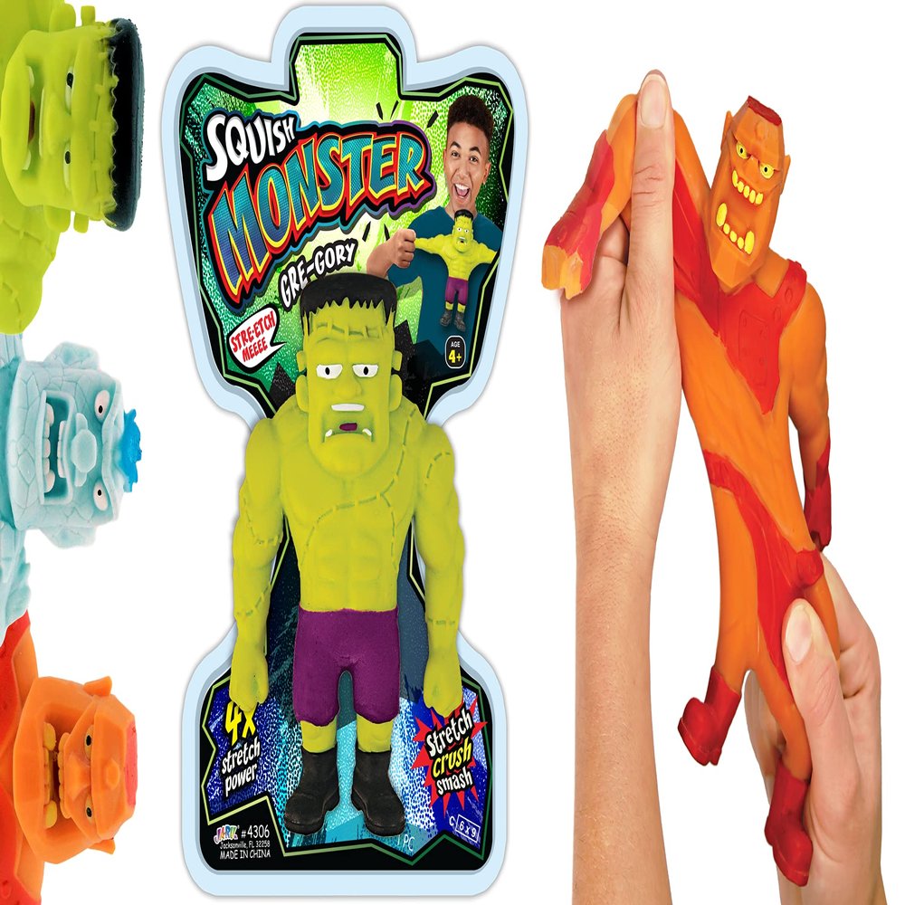 JA-RU Jumbo Stretchy Monster Toy (1 Monster Assorted) Slow Rising Squishy Monster Action Figures for Kids | Stress Relief Anger Management Toys | Bulk Party Favors. 4306-1s