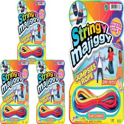 2CHILL Elastic Chinese Jump Rope (3 Skipping Rope) Colorful Stretchy Jumping Rope for Kids & Adults. Outdoor Games, Physical Education Equipment, Party Favor. 733-3s