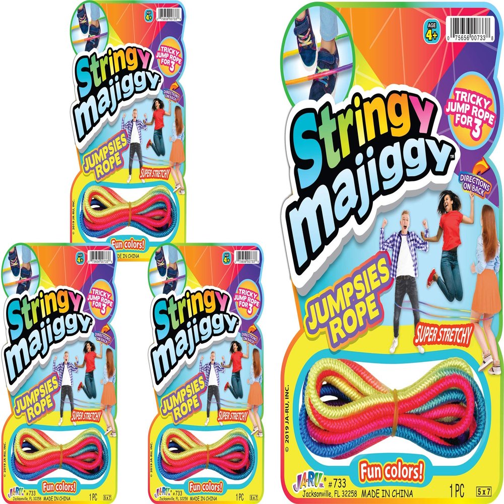 2CHILL Elastic Chinese Jump Rope (3 Skipping Rope) Colorful Stretchy Jumping Rope for Kids & Adults. Outdoor Games, Physical Education Equipment, Party Favor. 733-3s