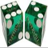 Authentic Nevada Craps Dice - Wide Selection Genuine Casino Table-Played Dice Pairs from Lake Tahoe, Reno & Other Nevada Destinations (Matching, Reno Peppermill - Green Polished) view 1