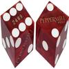 Authentic Nevada Craps Dice - Wide Selection Genuine Casino Table-Played Dice Pairs from Lake Tahoe, Reno & Other Nevada Destinations (Matching, Reno Peppermill - Dark Red Polished) view 1