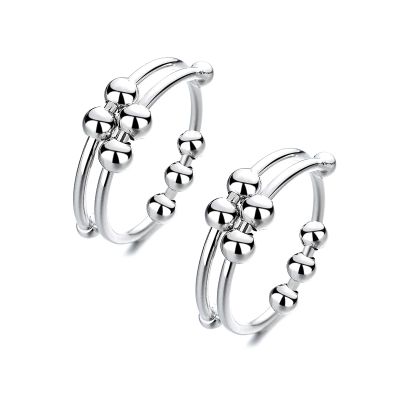 Adjustable Fidget Rings, Anxiety Relief ring, Anti-worry Bead Rings Spinner Ring Gift for Women Men