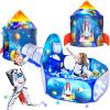 GeerWest 3PC Ball Pits for Toddlers with Kids Play Tent and Kids Tunnel for Boys & Girls, Baby Pop Up Playhouse Toy for Indoor/Outdoor Games, Astronaut Ships Birthday Gifts for Years Old view 1