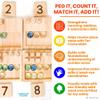 LITTLE BUD KIDS Counting Pegs - A Ten Frame Math Game with Addition and Subtraction Flash Cards, A Wooden Montessori Math Toy & Math Manipulatives Number Peg Boards for Kids 3 4 5 6 7 view 3