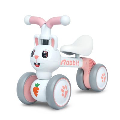 YGJT Baby Balance Bike Toys for 1 Year Old Girls, First Birthday Gifts for 10-36 Months Toddlers Bike, Non-Pedal 4 Silent Wheels Riding Toys, Kids Pre-School First Bike Rabbit