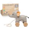 Little Big Friends Pull Toy for Toddlers | Soft Walking Toy with Adjustable Cord | Easy-to-Clean Developmental Toy | Vincent The Elephant view 1