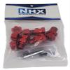 NHX Aluminum 17mm Wheel Hex Adaptor +10mm Extensions Red 1/10 M_A_X_X view 2
