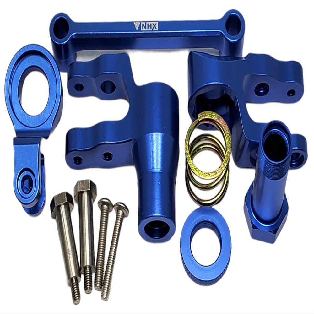 NHX RC Aluminum Steering Bellcrank Set - Blue for 1/10 MAXX
