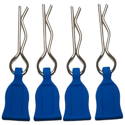 NHX RC 1/10 Body Clips with Rubber Pull Tab - Blue 4pc