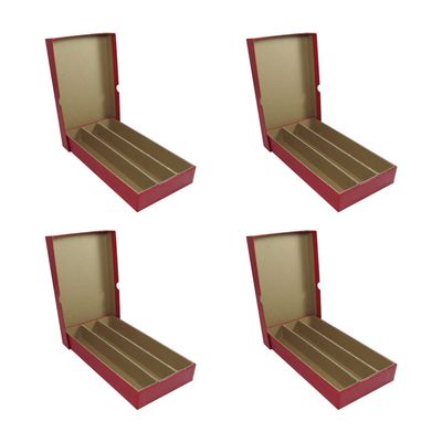 Guardhouse 10" Triple Row Storage Box for 1 " Paper and Plastic Coin Holders Red 4 Pack